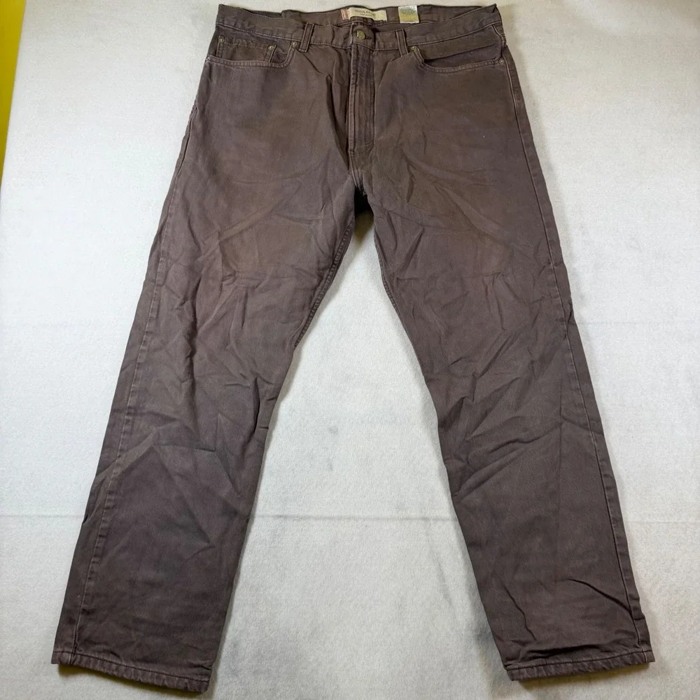 Levis 505 Regular Fit Jeans Mens 40x30 Brown‎ Grey Straight Leg Denim Pants